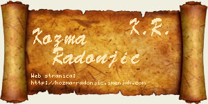 Kozma Radonjić vizit kartica